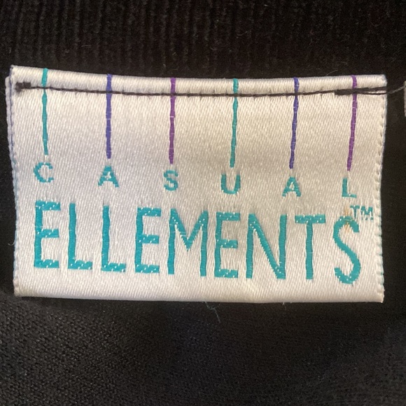 Vintage Casual Elements women’s black velour button blouse - SIZE MEDIUM - Picture 3 of 6